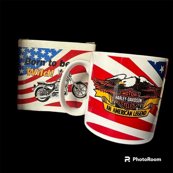 Harley Davidson Motorcycles Born To Be Wild Ceramic Coffee Mug With Original Box - Picture 1 of 5